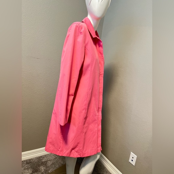 Jones New York Women’s Vibrant Pink Trench Rain Coat Single Breast  Size M - Picture 3 of 15
